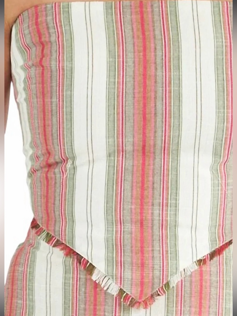 sundays strapless handkerchief Gina Top in Pale Pink & Cream